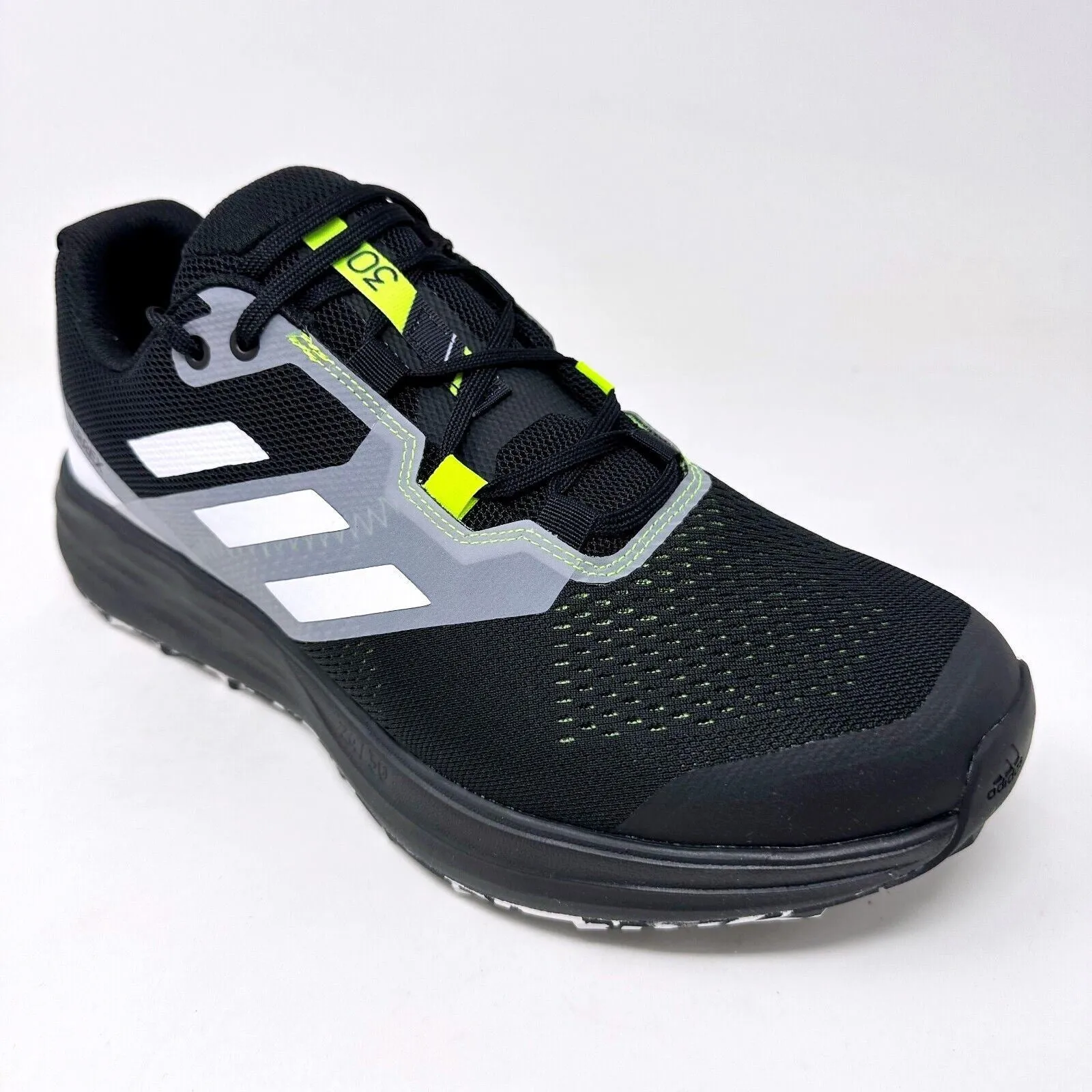 Adidas Terrex Two Flow Black White Yellow Mens Trail Running Sneakers FW2582