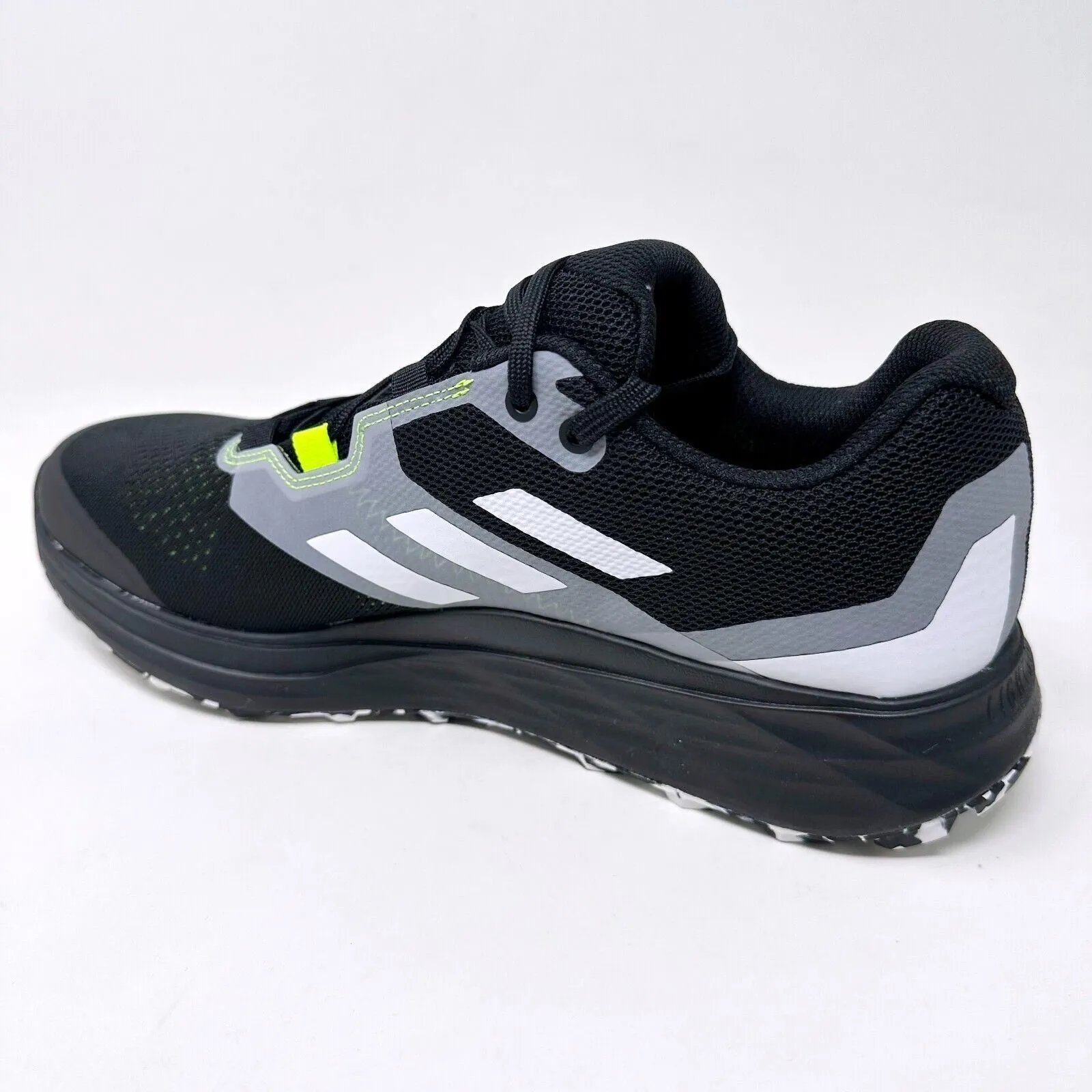 Adidas Terrex Two Flow Black White Yellow Mens Trail Running Sneakers FW2582