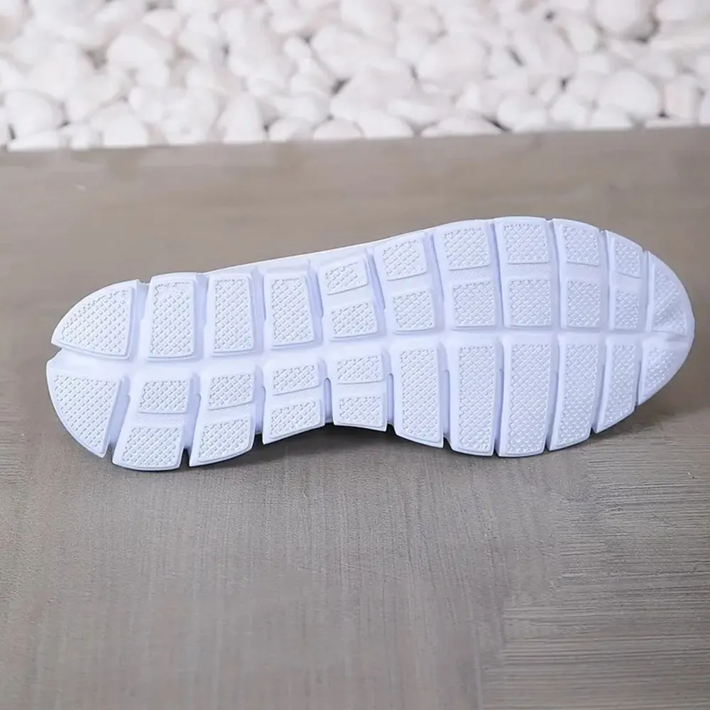 Betterthy Women's Striped Pattern Sneakers, Casual Flying Woven Shoes