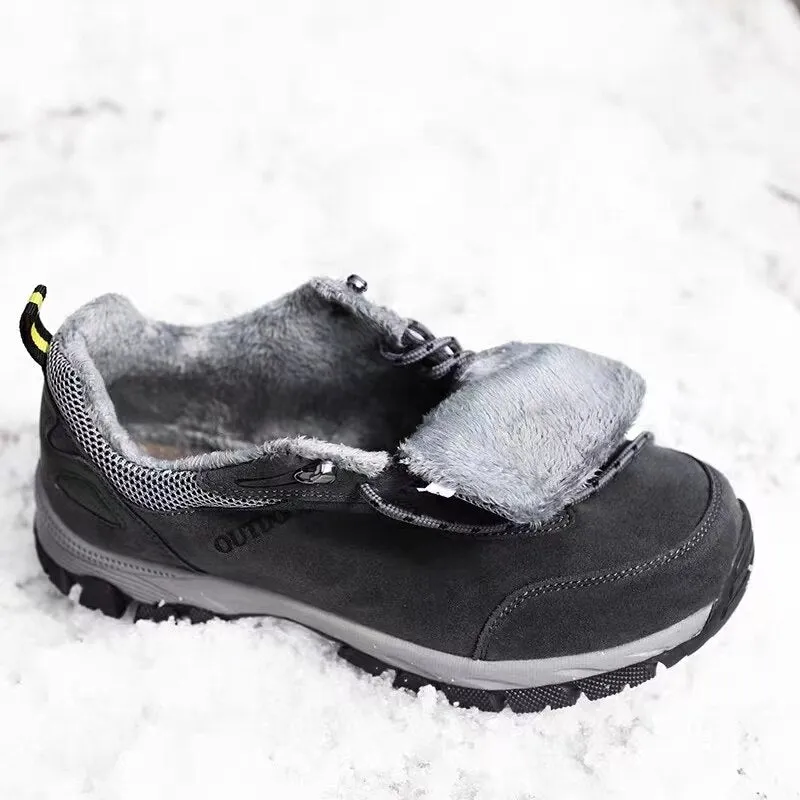Brand Original Men&#39;s Hiking Shoes Suede Leather Sneakers Man Outdoor Climbing Hunting Plus Size 49 Lace-up Male TennisBoot Plush