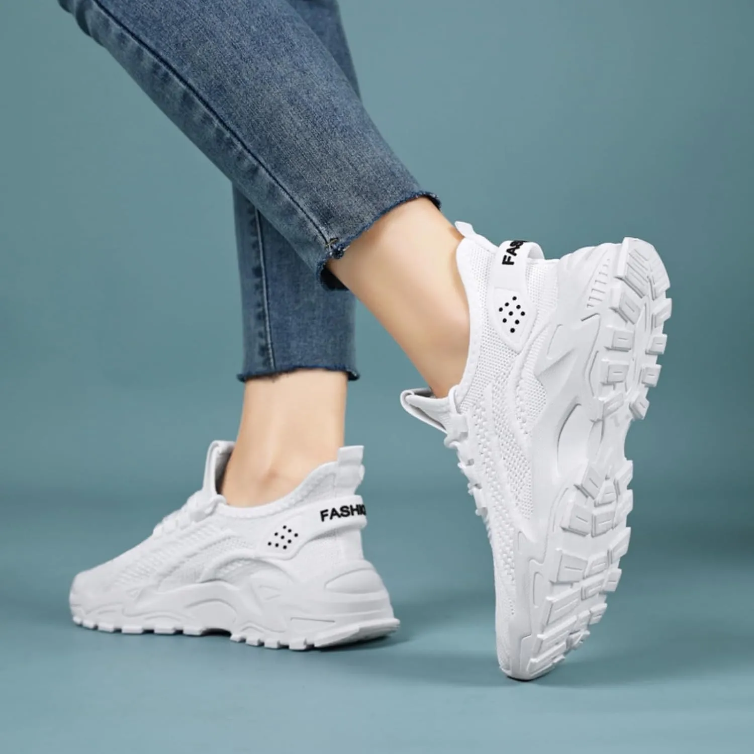 Chunky Sneakers for Women Lightweight Slip On Sneakers Comfortable Workout Sport Work Casual Tennis Shoes Fashion Breathable Soft Sole Arch Support Non-Slip Shoes