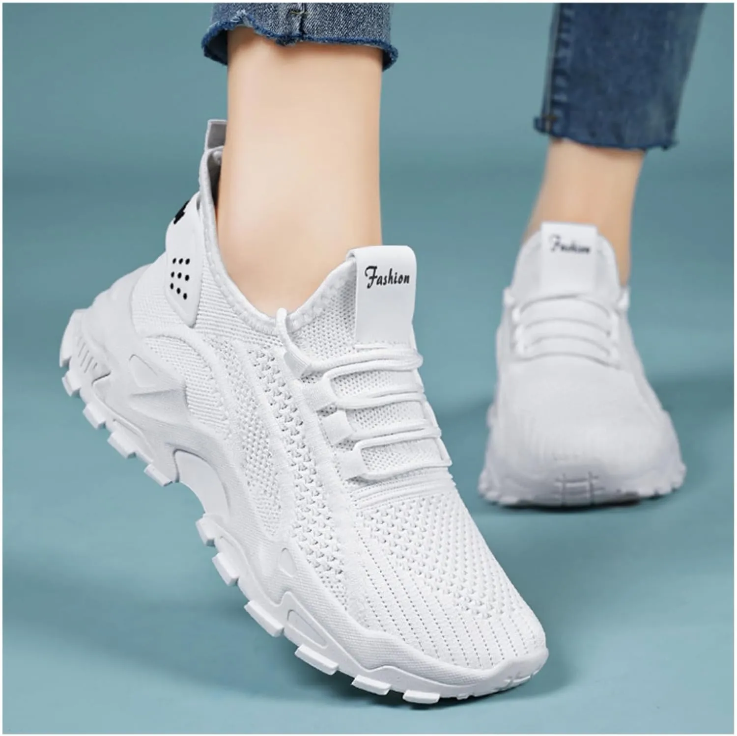 Chunky Sneakers for Women Lightweight Slip On Sneakers Comfortable Workout Sport Work Casual Tennis Shoes Fashion Breathable Soft Sole Arch Support Non-Slip Shoes