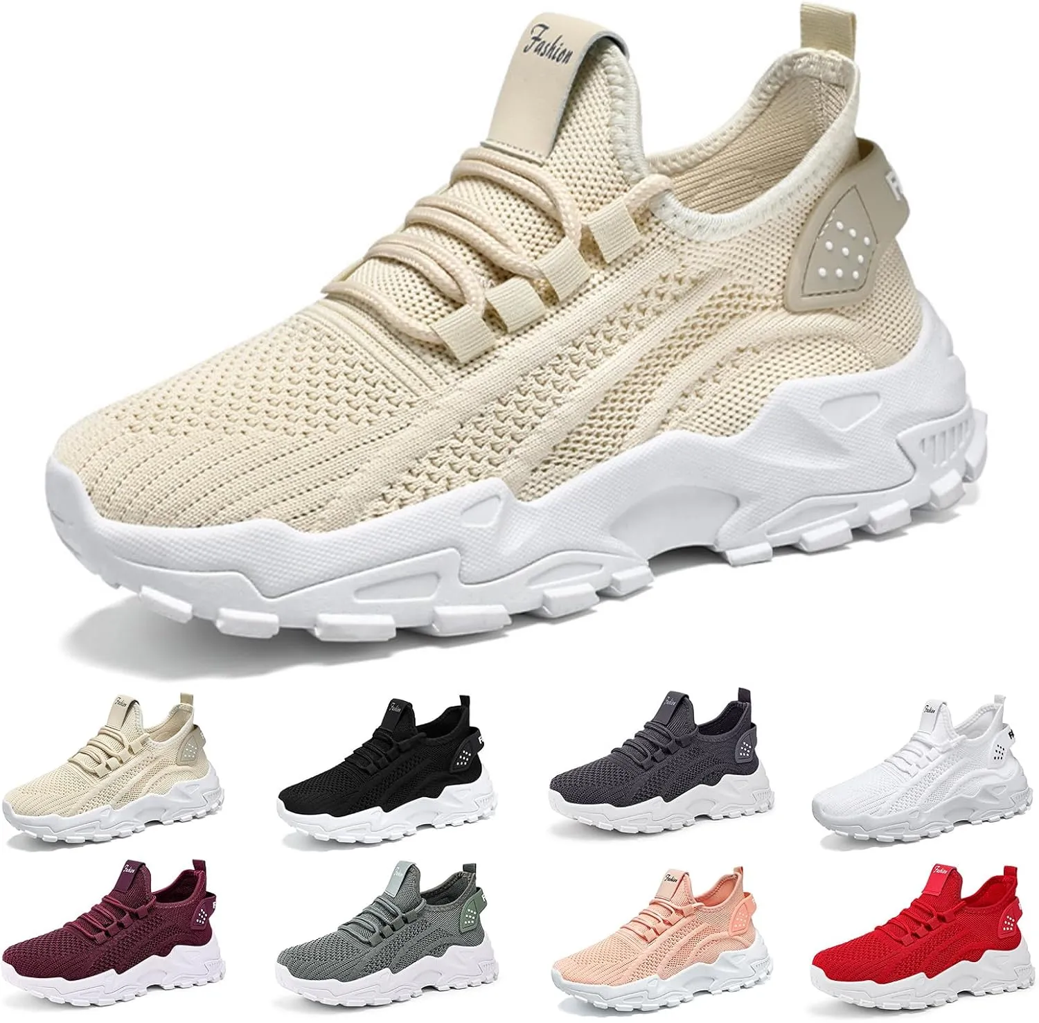Chunky Sneakers for Women Lightweight Slip On Sneakers Comfortable Workout Sport Work Casual Tennis Shoes Fashion Breathable Soft Sole Arch Support Non-Slip Shoes