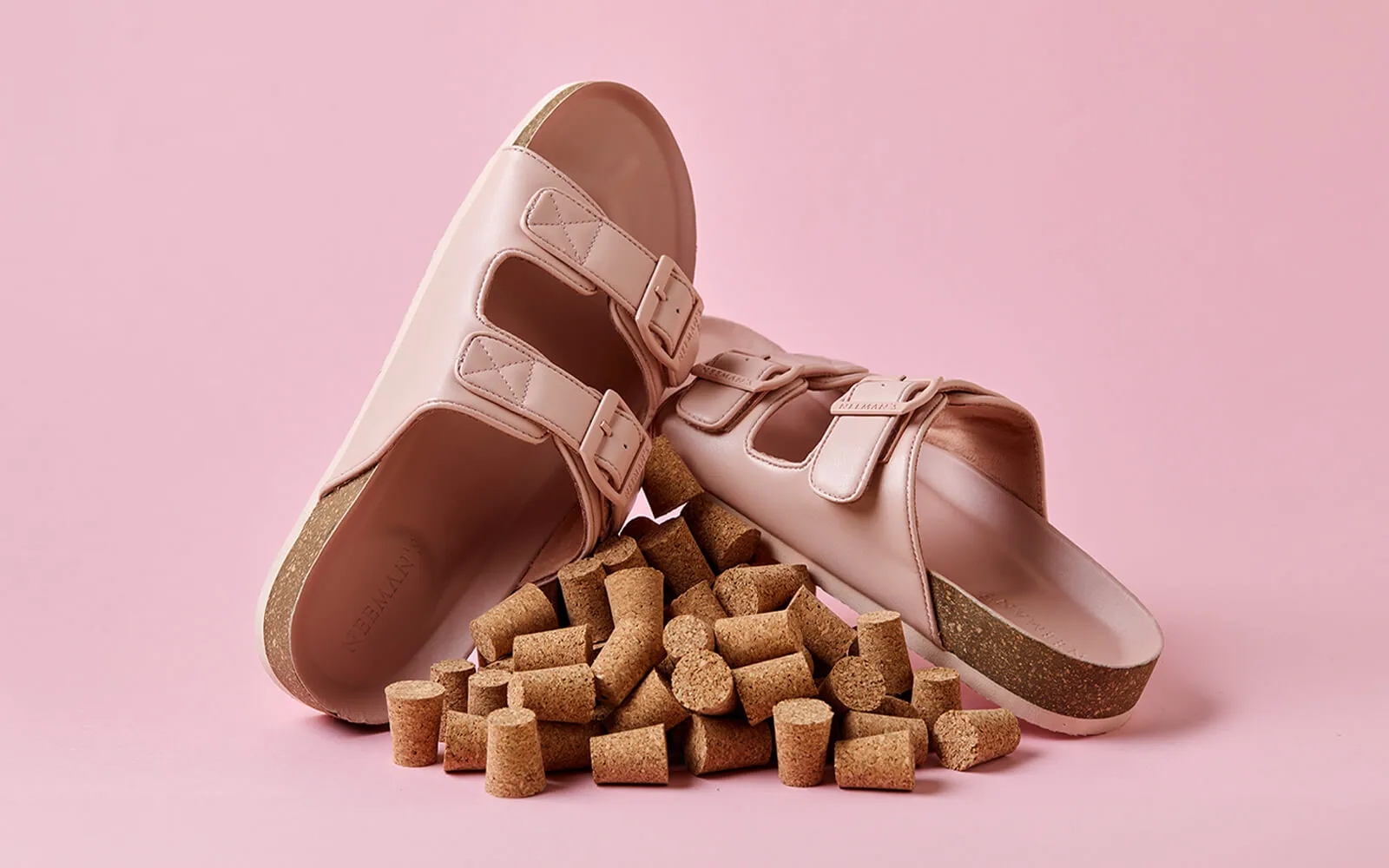 Cork Sandals : Blush Pink