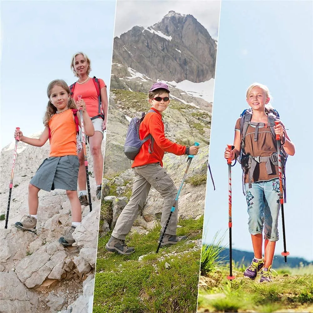 FitTrek Carbon Fiber Trekking Poles: Lightweight, Telescopic, and Versatile - Perfect for Hiking and Nordic Walking. Includes Rubber Tips, Pole Bag, 2 Pairs