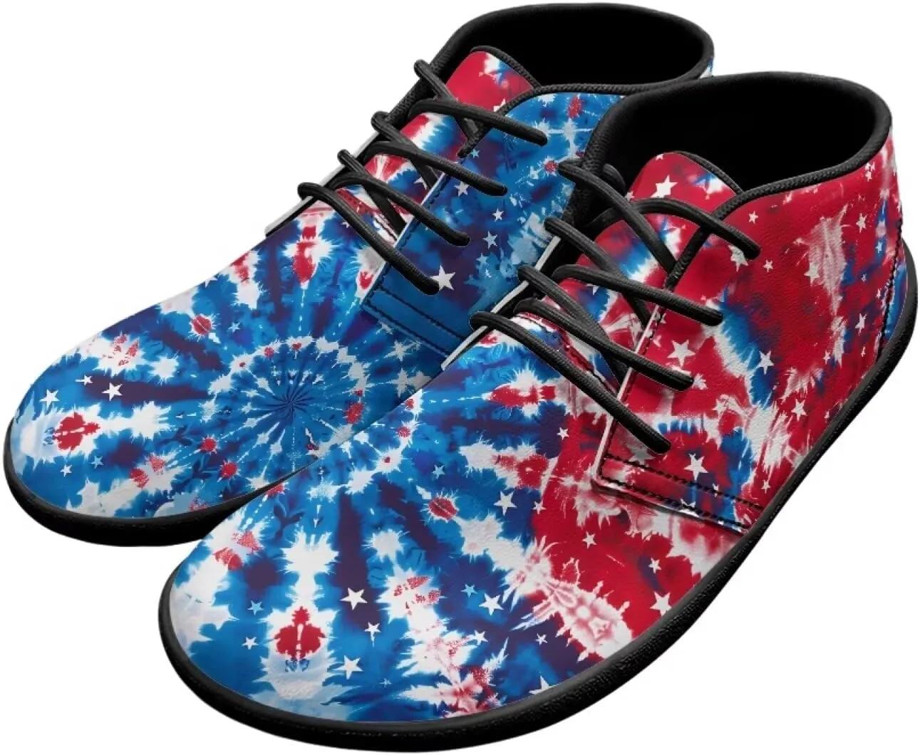Forchrinse Blood Skull Print Mens Causal Flat Leather Shoes Slip on Mid Top Walking Shoes Dark Gothic Sneakers for Men Fashion Chukka Boots