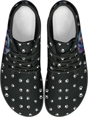 Forchrinse Dachshund on Leopard Print Chukka Boots for Men Leather Loafer Lace up Walking Shoes Lightweight Wide Toe Dress,US 6-14
