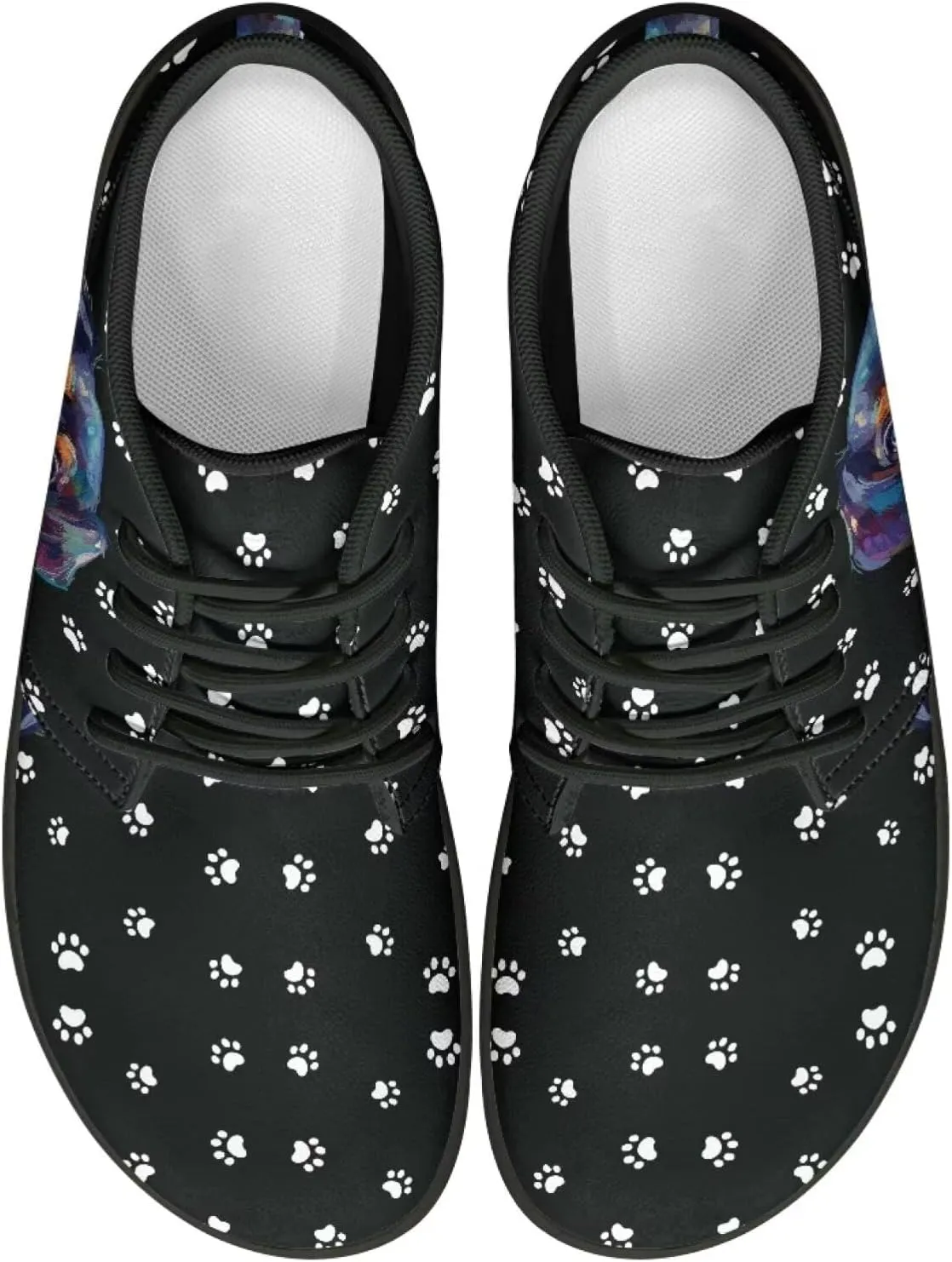 Forchrinse Dachshund on Leopard Print Chukka Boots for Men Leather Loafer Lace up Walking Shoes Lightweight Wide Toe Dress,US 6-14