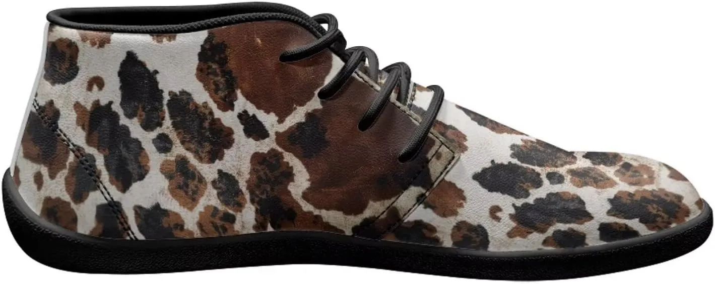 Forchrinse Hawaiian Palm Orange Sky Print Chukka Boots for Men Leather Loafer Walking Shoes Lightweight Wide Toe Dress Office Work Shoes US 6-14