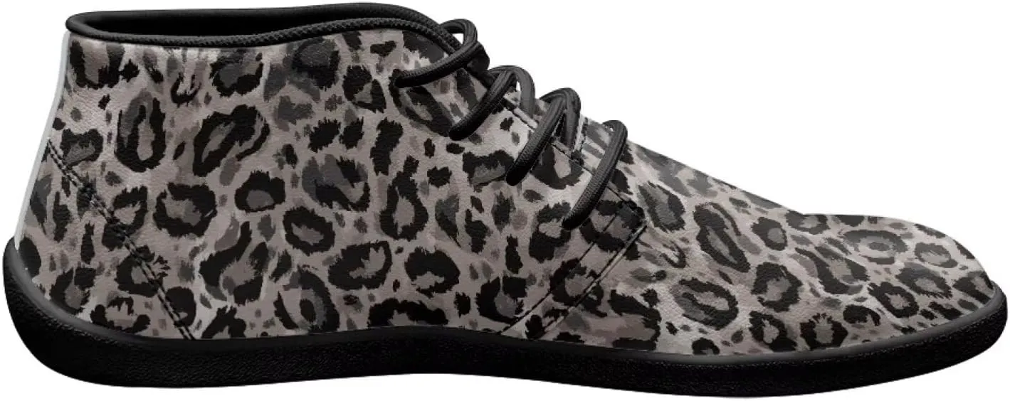 Forchrinse Hawaiian Palm Orange Sky Print Chukka Boots for Men Leather Loafer Walking Shoes Lightweight Wide Toe Dress Office Work Shoes US 6-14