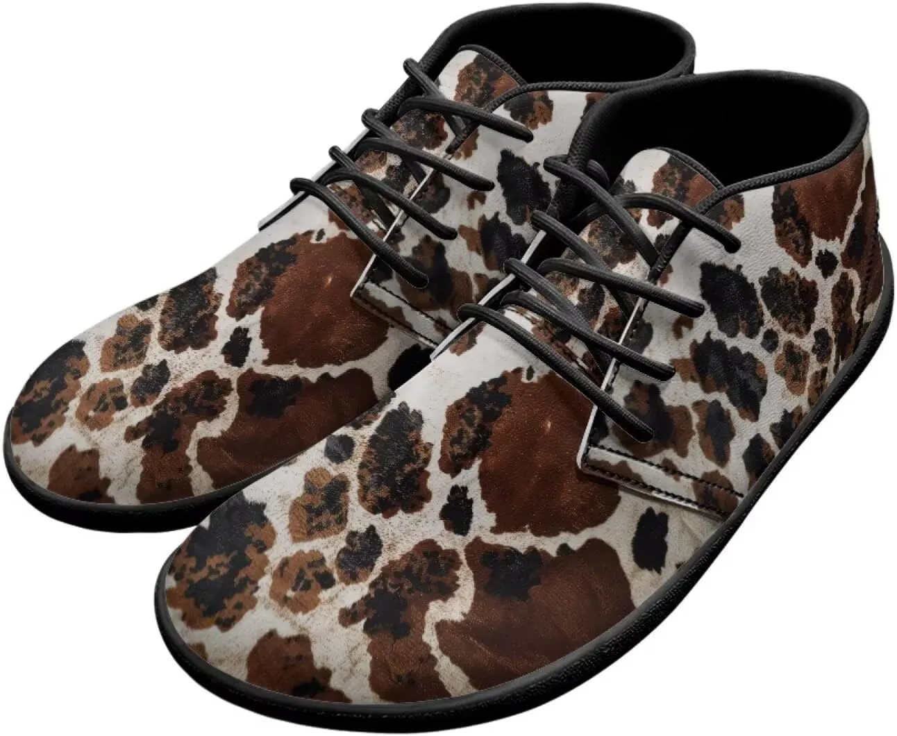 Forchrinse Hawaiian Palm Orange Sky Print Chukka Boots for Men Leather Loafer Walking Shoes Lightweight Wide Toe Dress Office Work Shoes US 6-14