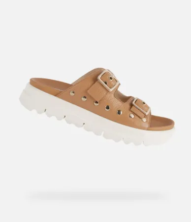 Geox Xand-A Tan double buckle sandal