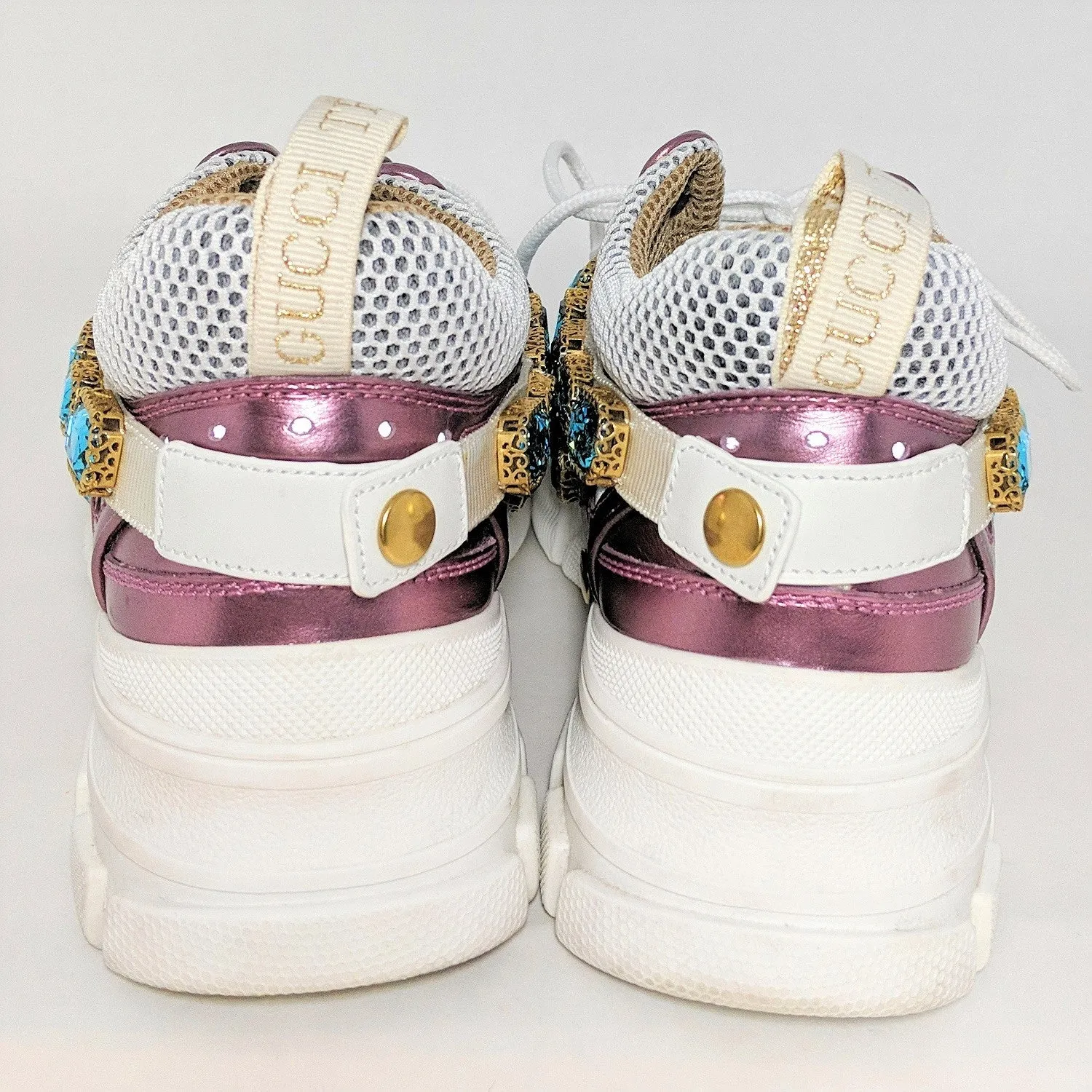 Gucci 2018 Flashtrek Chunky Sneakers with Removable Crystals 36