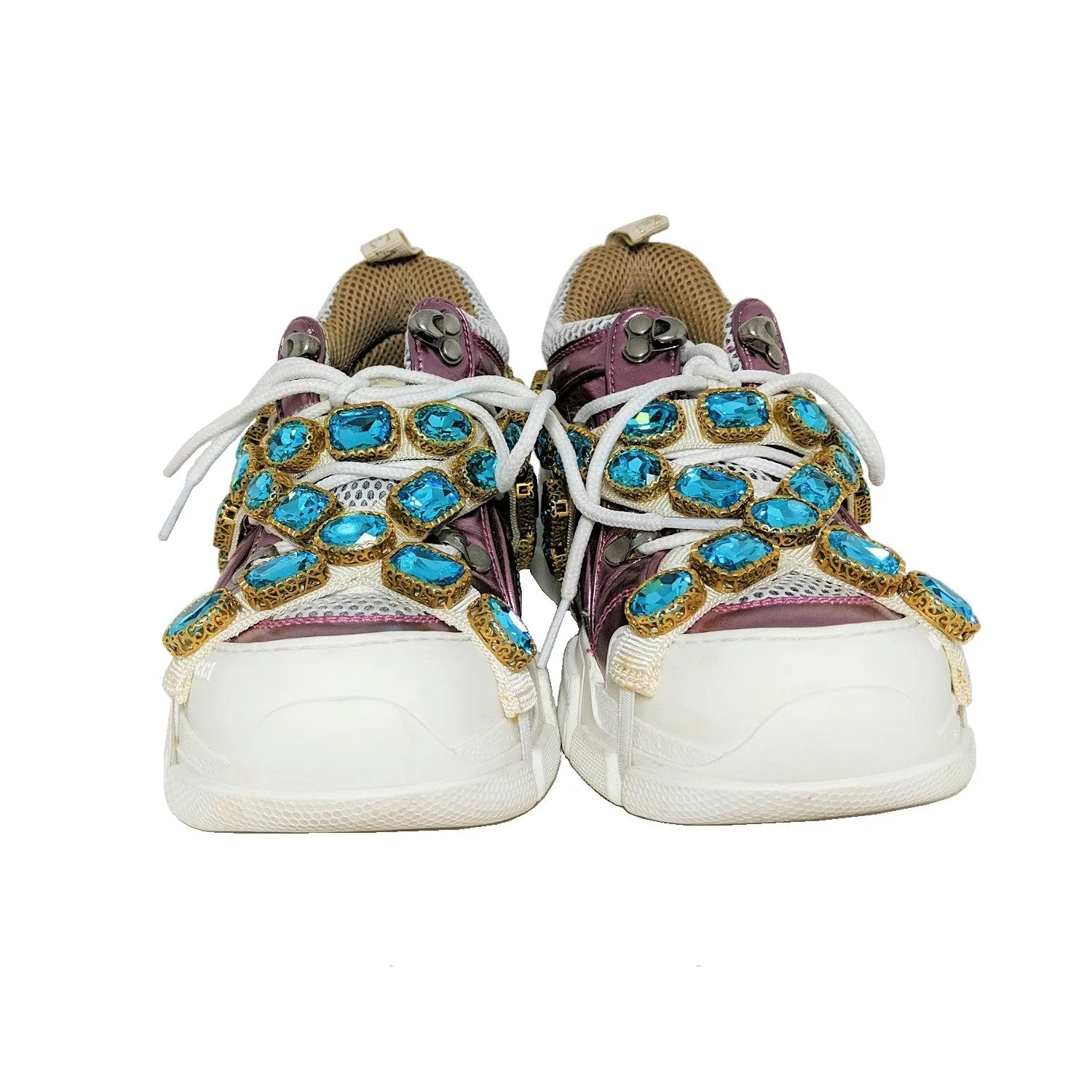 Gucci 2018 Flashtrek Chunky Sneakers with Removable Crystals 36