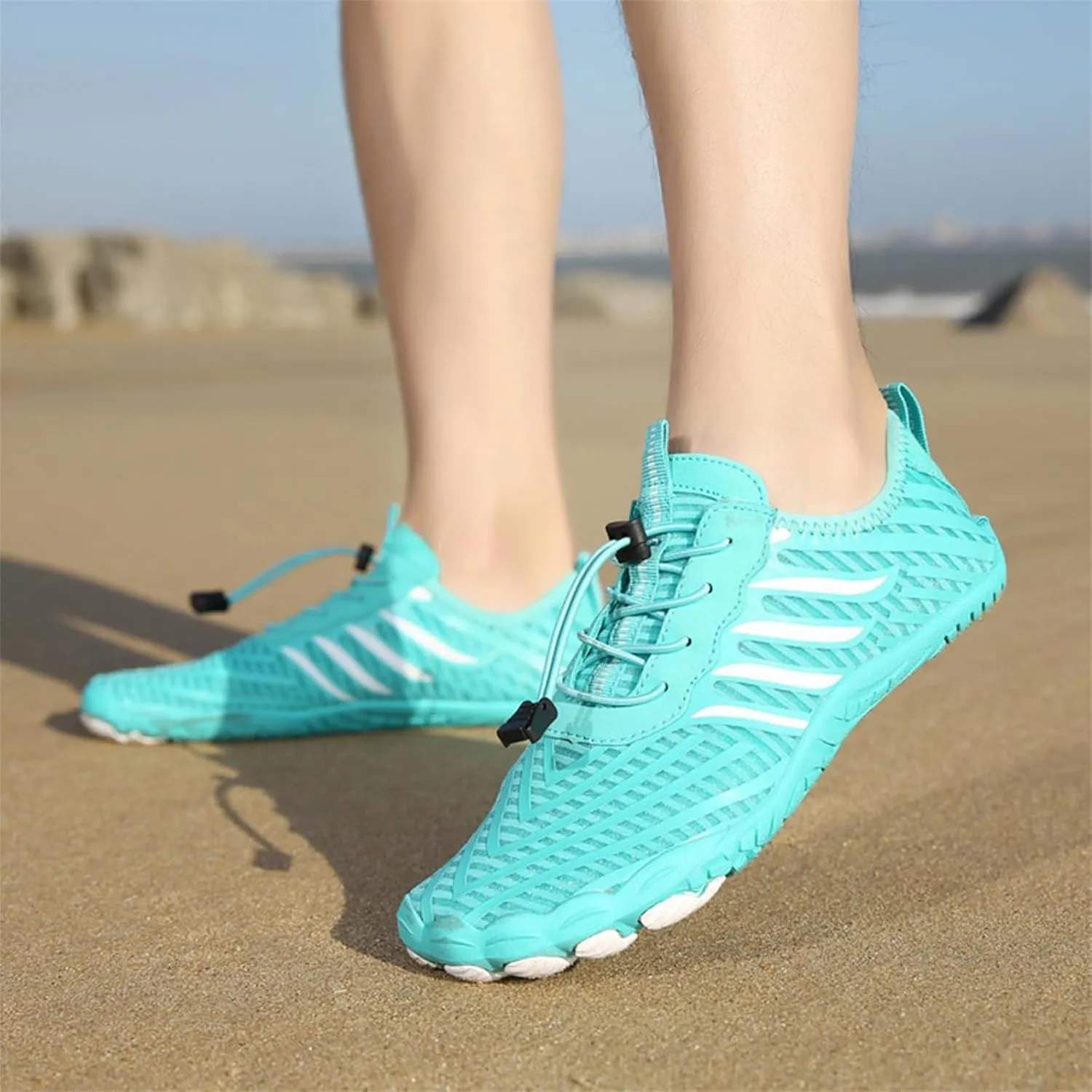 Hiking Barefoot Shoes for Women Men Non-Slip&Wide Toe Box Grounded Footwear,Breathable Waterproof Beach Walking Shoes,Lightweight Adjustable Trail Running Footwear Neuropathy Sneakers Comfort Wear