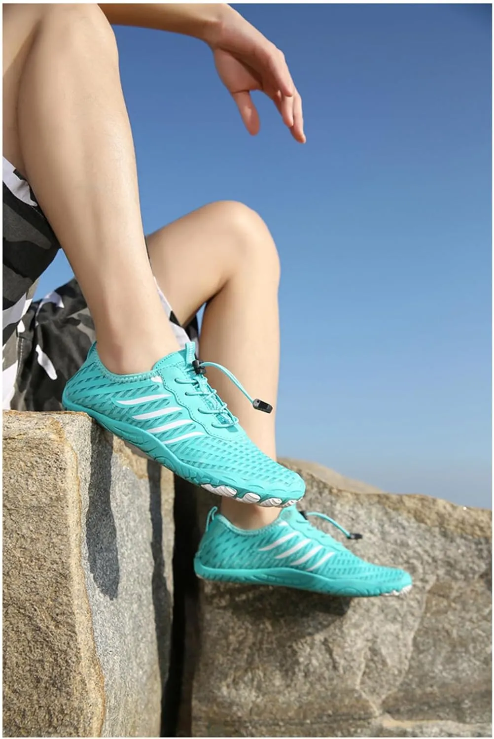 Hiking Barefoot Shoes for Women Men Non-Slip&Wide Toe Box Grounded Footwear,Breathable Waterproof Beach Walking Shoes,Lightweight Adjustable Trail Running Footwear Neuropathy Sneakers Comfort Wear