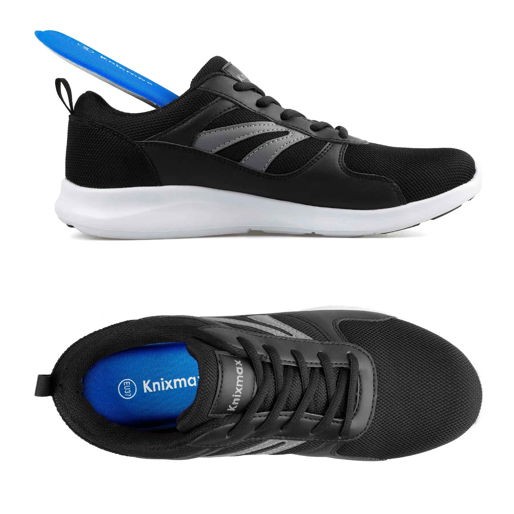Knixmax Men's Memory Foam Insoles, Navy, for Athletic Shoes & Sneakers