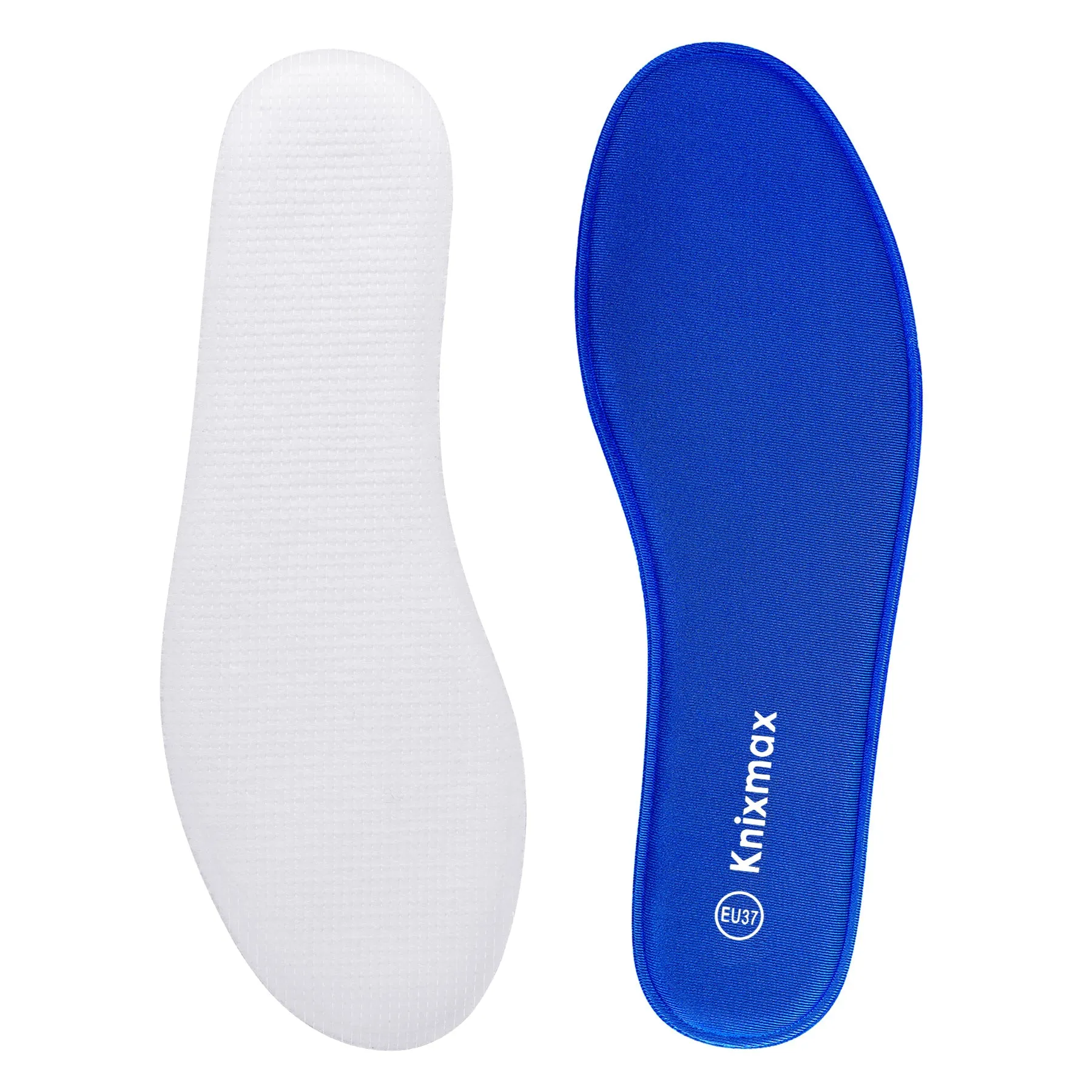 Knixmax Men's Memory Foam Insoles, Navy, for Athletic Shoes & Sneakers