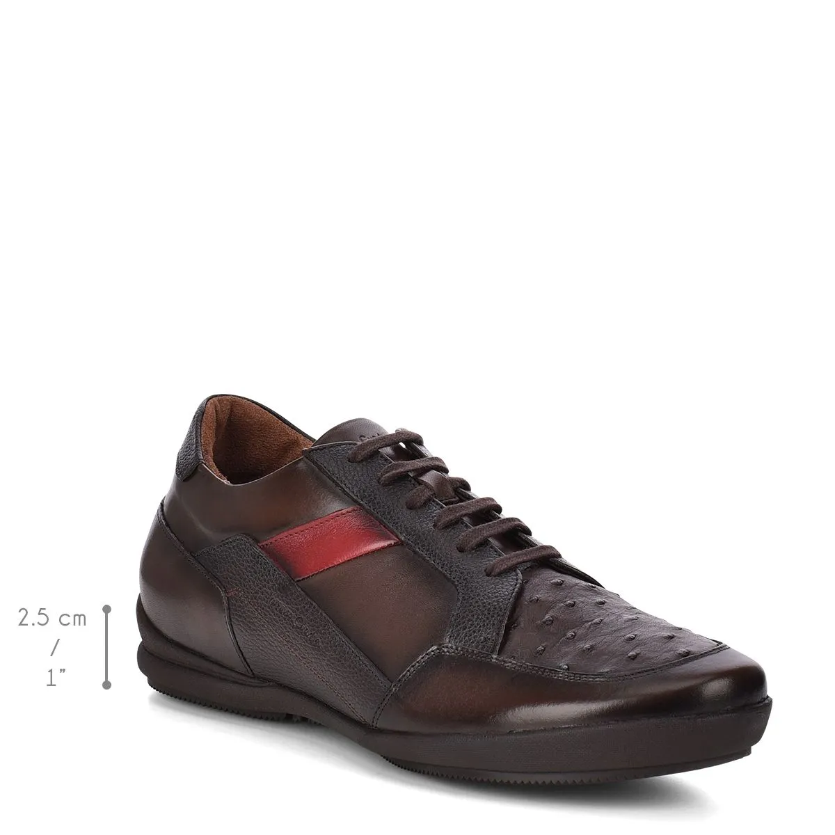 L27AVTS - Cuadra tobacco casual fashion ostrich sneakers for men