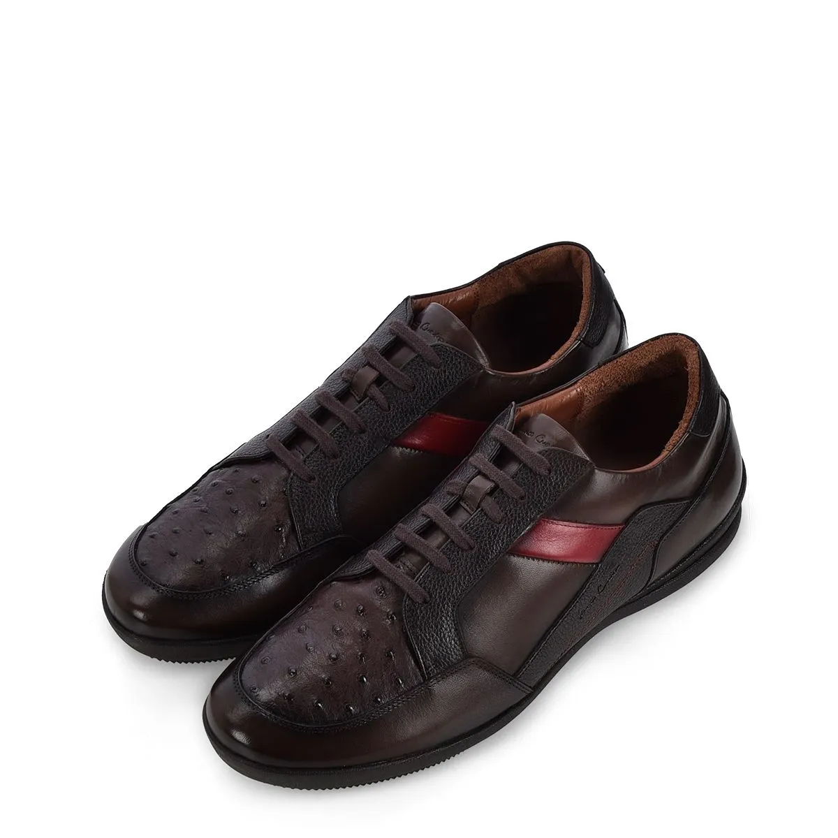 L27AVTS - Cuadra tobacco casual fashion ostrich sneakers for men