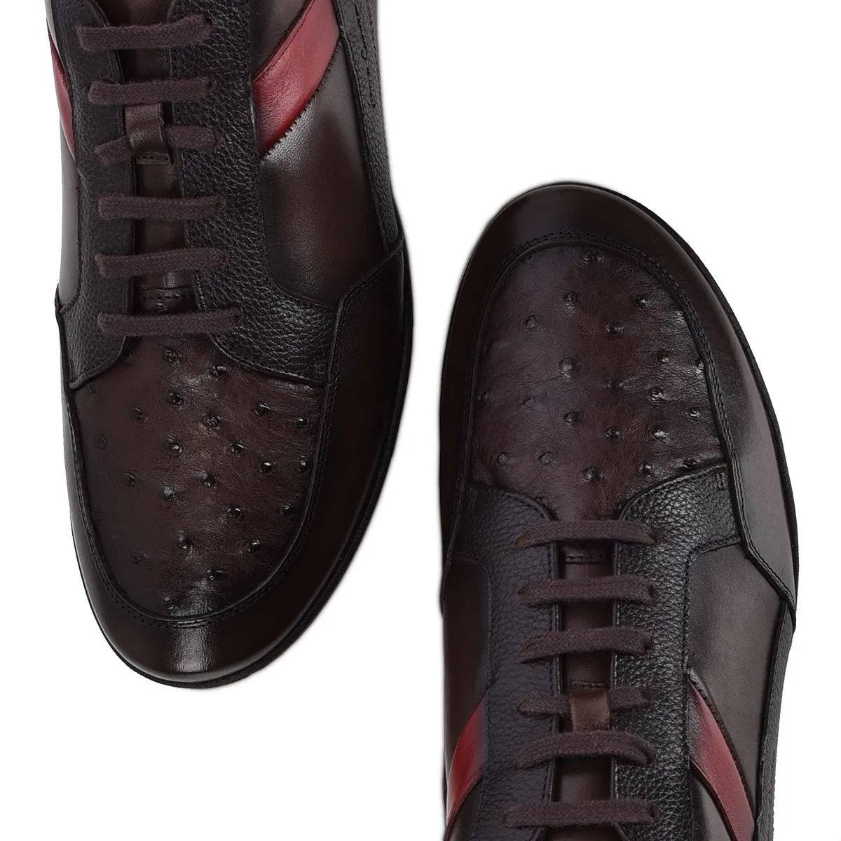 L27AVTS - Cuadra tobacco casual fashion ostrich sneakers for men