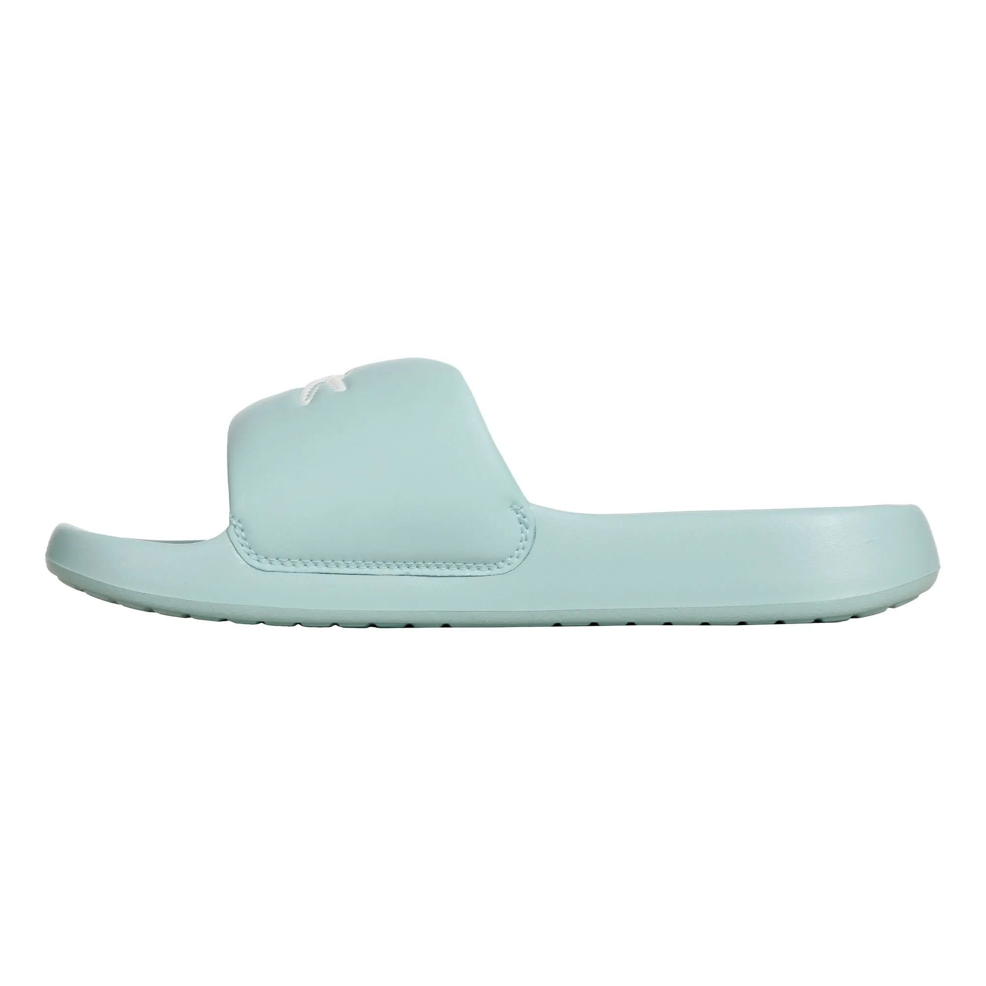 Lacoste Women's Croco 1.0 Synthetic Slides Sandal, Blue