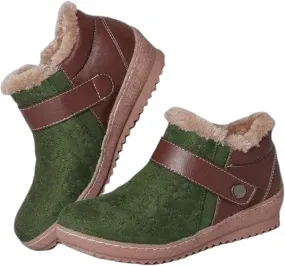 Ladmiple Boots For Women Ankle Booties Winter Snow Boots Warm Comfortable Slip On Outdoor Fur Lined Thickening Walking Shoes