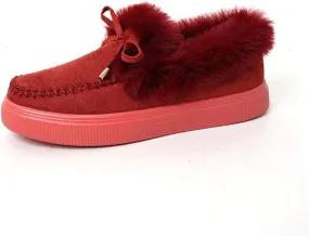 Lausiuoe Snow Boots For Women Cute Wide Calf Fuzzy Ankle Booties Winter Warm Fluffy Silp On Comfort Casual Fashion Loafers