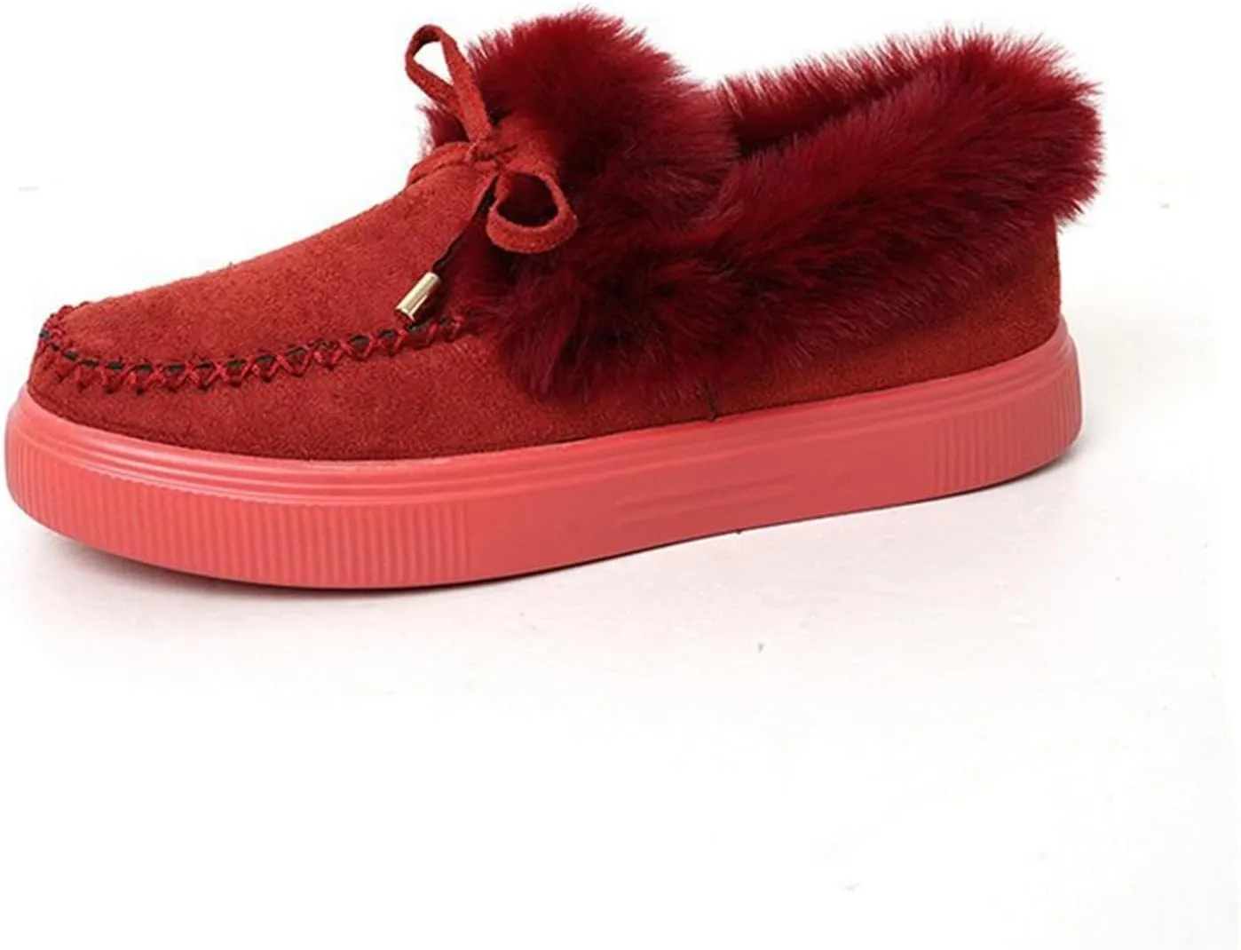 Lausiuoe Snow Boots For Women Cute Wide Calf Fuzzy Ankle Booties Winter Warm Fluffy Silp On Comfort Casual Fashion Loafers