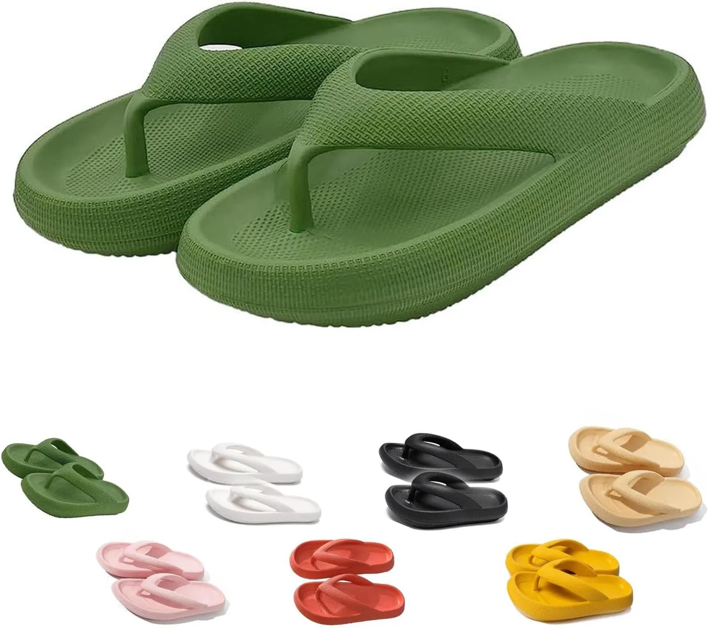 LELEBEAR Cloudies Flip Flops for Women, Cozislides Super Soft Pillow Flip Flops Summer Beach Non-slip Thick Cloud Slides