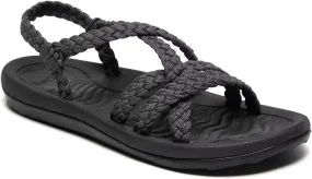 MEGNYA Women's Comfortable Walking Sandals with Arch Support, Athletic Hiking Sandals with Handmade Straps, Outdoor Soft Water Sandals for Beach Poolside Travel Camping