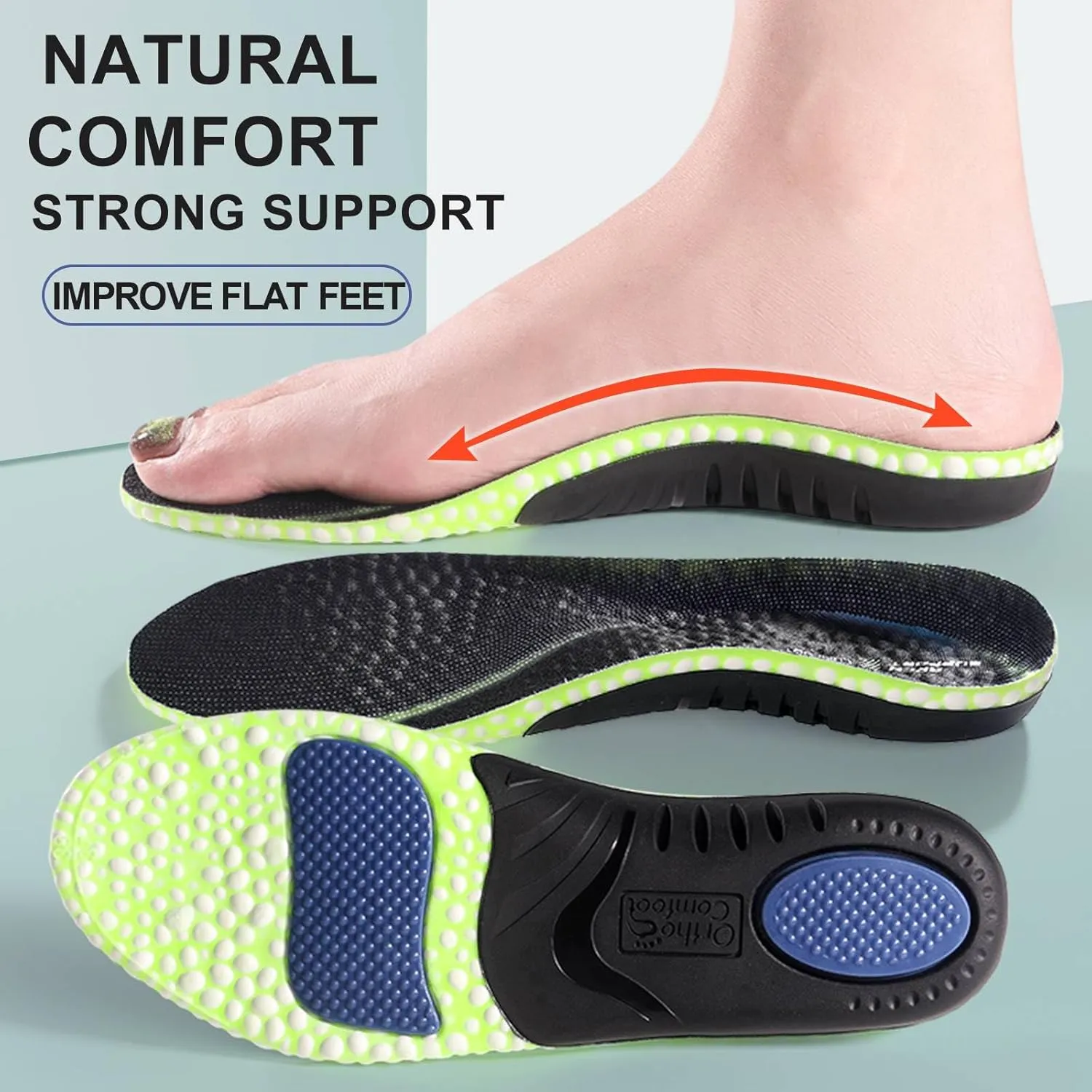 Men Arch Support Insoles Women Orthopedic Insoles Sport Insoles for Shoes Sole Shock Absorption Cushion Inserts Insoles for Arch Pain (M(Men 7.5-8.5/Women 8.5-9.5))