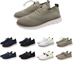Men's Casual Loafers Knit Mesh Breathable Walking Shoes,Lightweight Lace Up Arch Support Jogging Sneakers,Non-Slip Soft Sole Comfortable Shoes for Summer Outdoor Travel