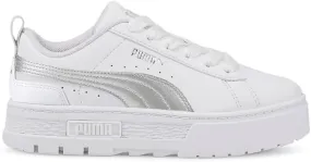 PUMA Kids Girls Mayze Metallic Lace Up Sneakers Shoes Casual - White - Size 1 M