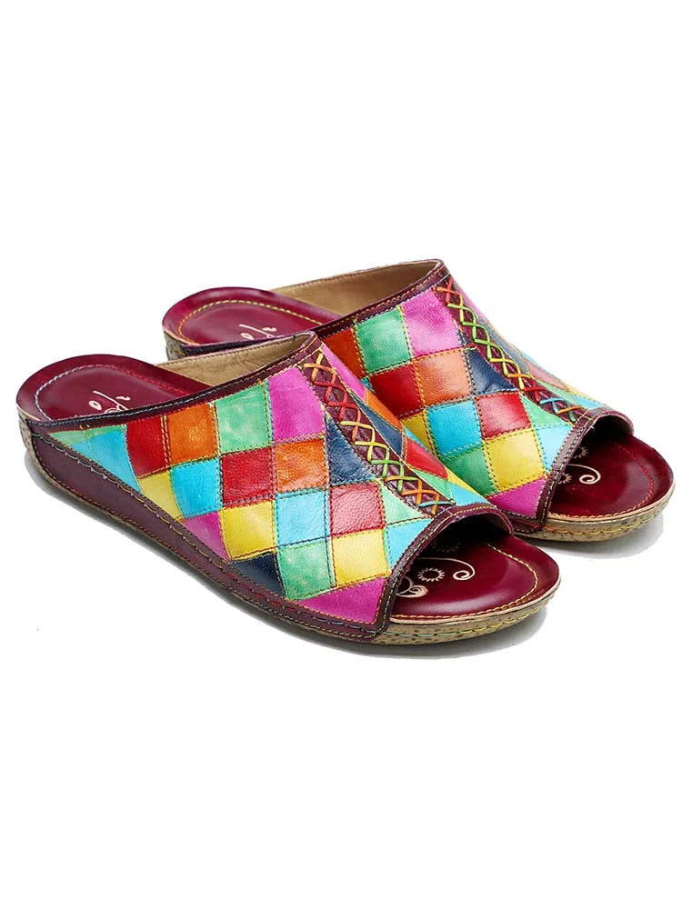 Retro Handmade Plaid Slippers