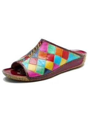 Retro Handmade Plaid Slippers