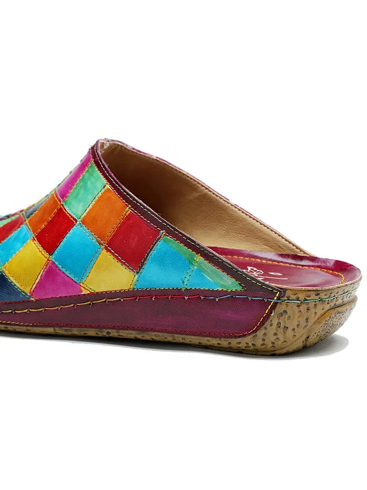 Retro Handmade Plaid Slippers