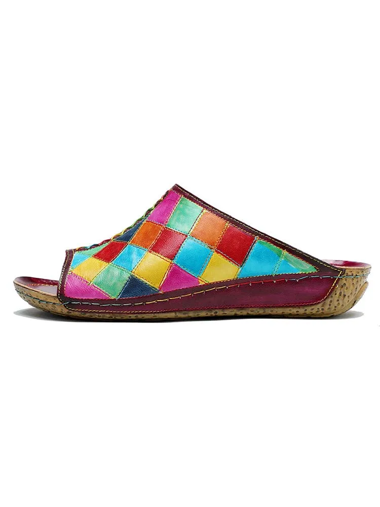 Retro Handmade Plaid Slippers