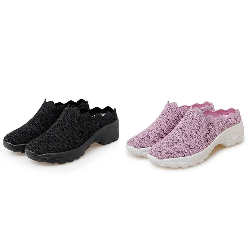 Stroll in Comfort with Owlkay Lazy Wavy Breathable Slip-On Walking Shoes
