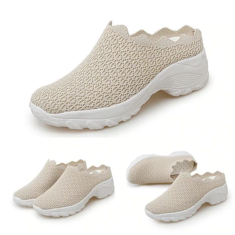 Stroll in Comfort with Owlkay Lazy Wavy Breathable Slip-On Walking Shoes