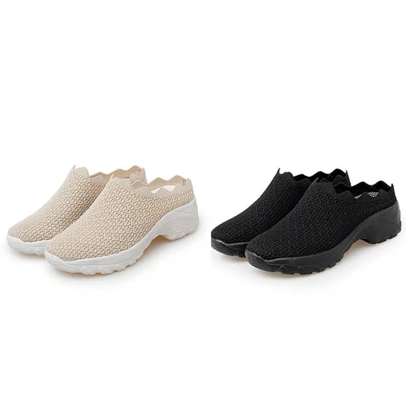 Stroll in Comfort with Owlkay Lazy Wavy Breathable Slip-On Walking Shoes