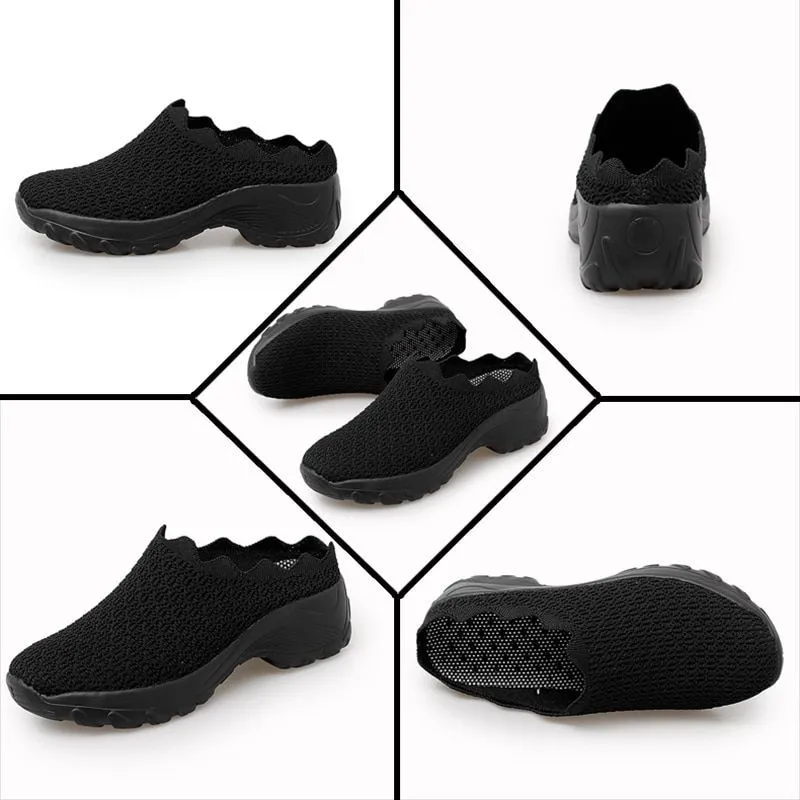 Stroll in Comfort with Owlkay Lazy Wavy Breathable Slip-On Walking Shoes