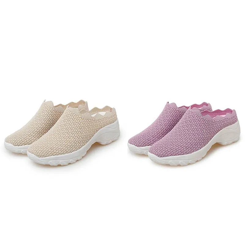 Stroll in Comfort with Owlkay Lazy Wavy Breathable Slip-On Walking Shoes