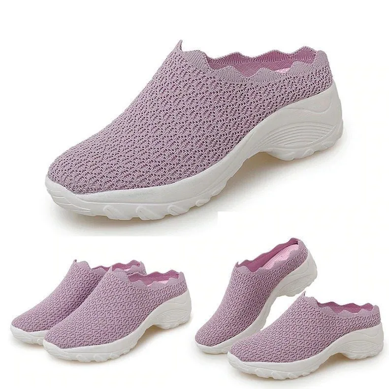 Stroll in Comfort with Owlkay Lazy Wavy Breathable Slip-On Walking Shoes