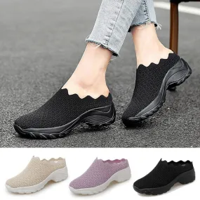 Stroll in Comfort with Owlkay Lazy Wavy Breathable Slip-On Walking Shoes