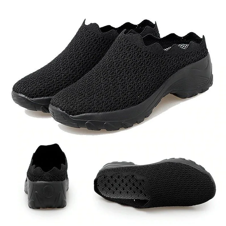 Stroll in Comfort with Owlkay Lazy Wavy Breathable Slip-On Walking Shoes