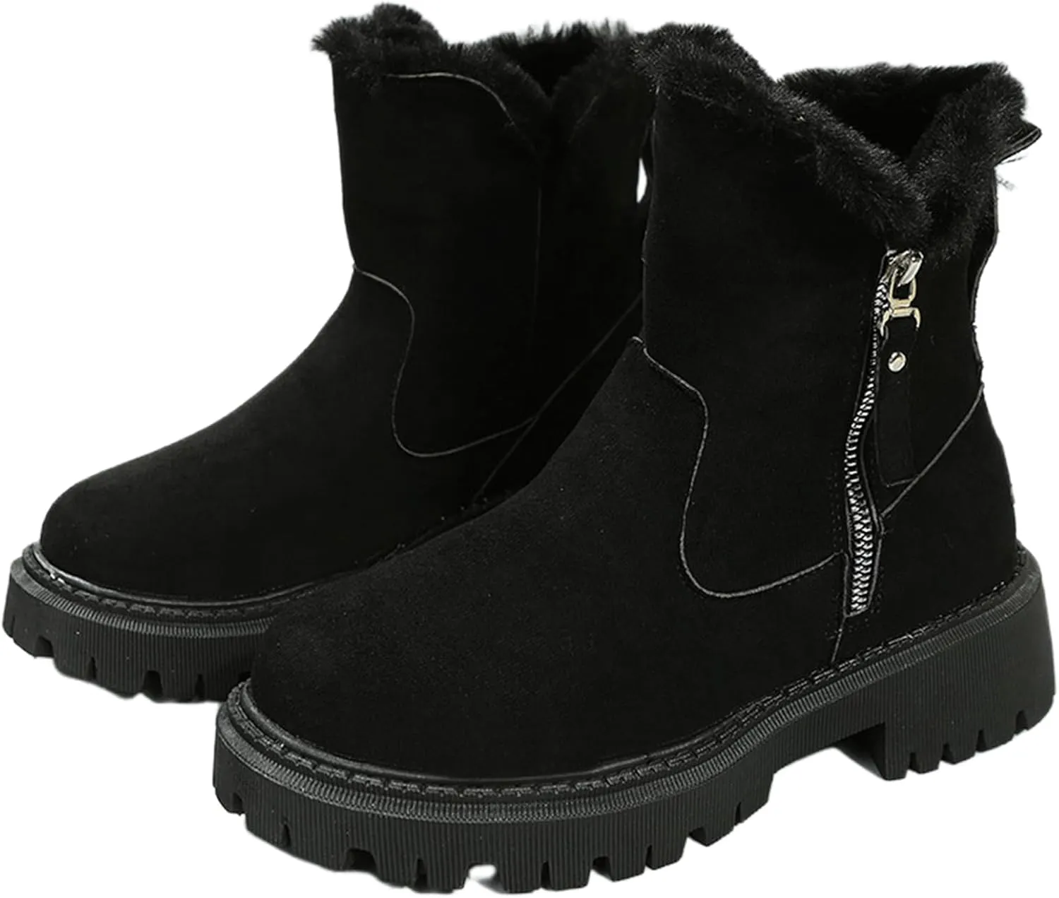 Trending Winter Boots For Women 2024 Snow Boots Warm Fur Lined Ankle Booties Casual Fashion Anti-Slip Loafers Shoes