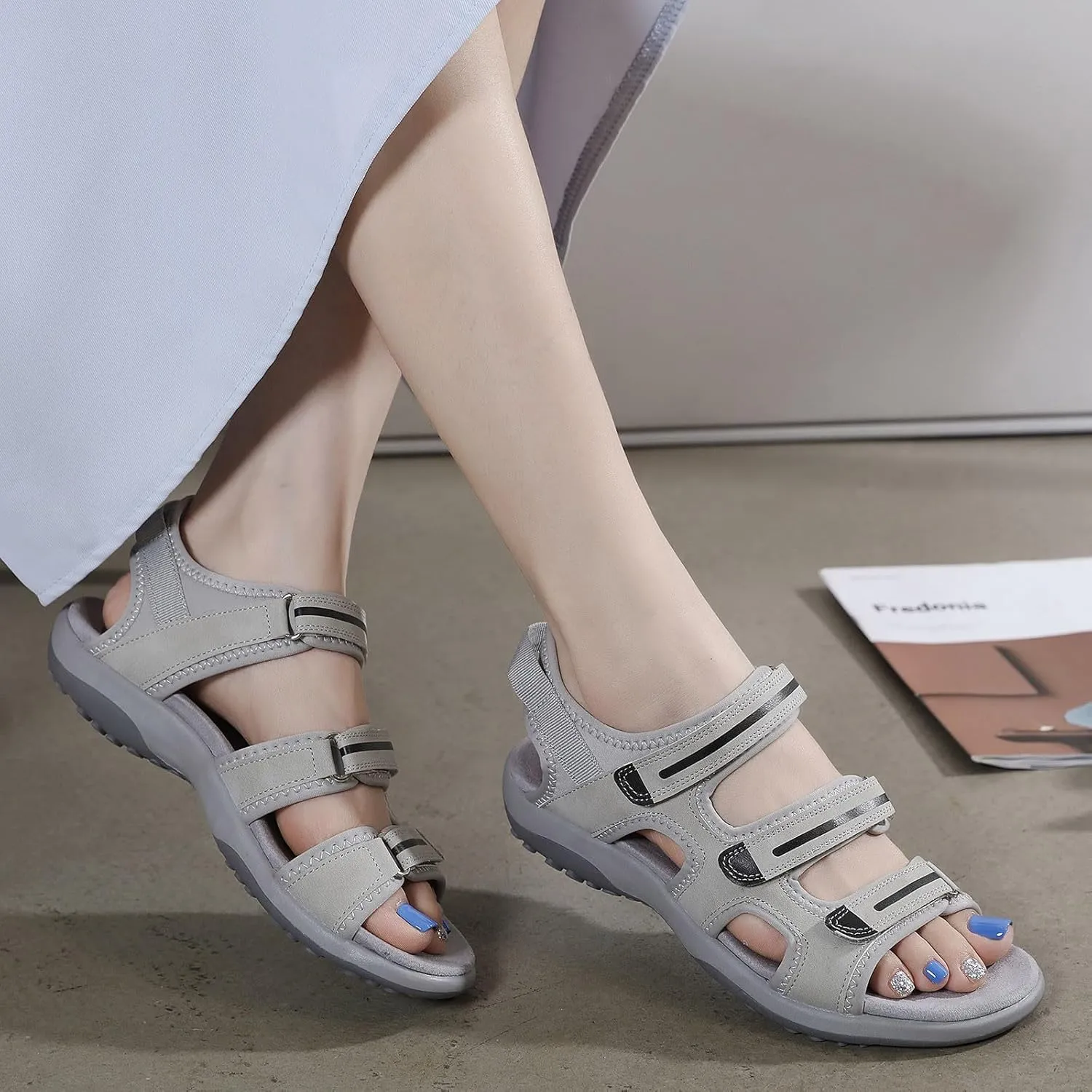 Walking Sandals Women Comfort Ankle Strap Casual Athletic Shoes with Arch Support for Beach Vacation Casual Camping Hiking