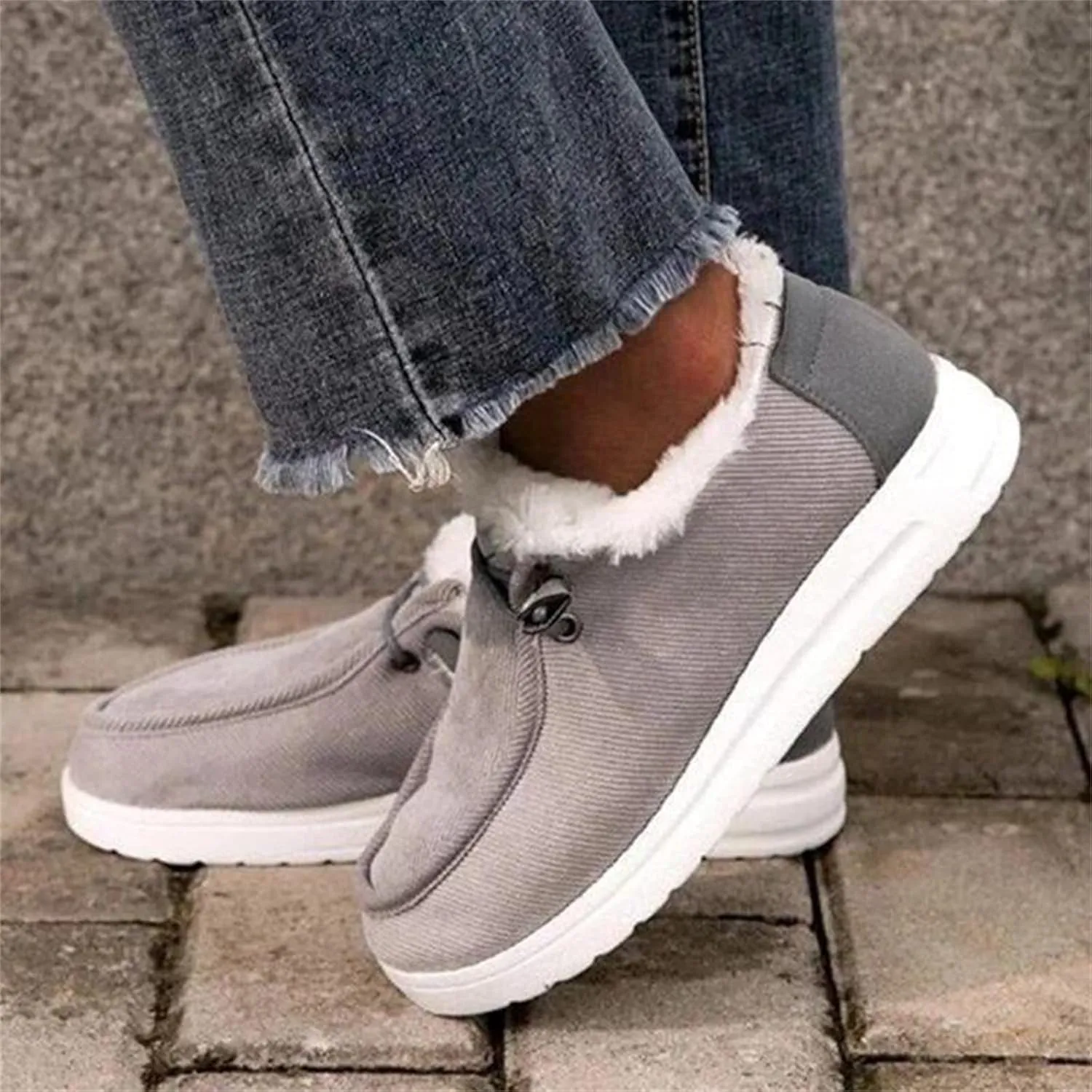 Winter Dress Boots For Women 2024 Ankle Booties Slip On Comfortable Snow Fuzzy Boots Casual Fur Lined Loafers Shoes