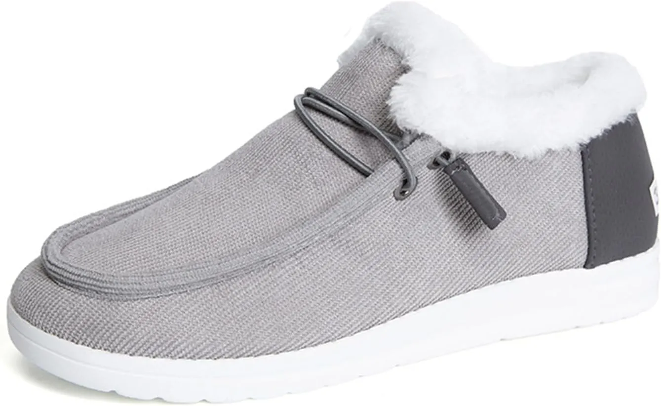 Winter Dress Boots For Women 2024 Ankle Booties Slip On Comfortable Snow Fuzzy Boots Casual Fur Lined Loafers Shoes
